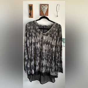 Gray Geometric Women's Top